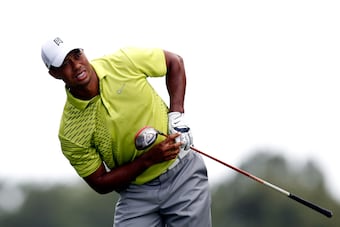 Tiger only hit two poor drives all day.