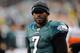 PHILADELPHIA, PA - JANUARY 01: Michael Vick #7 of the Philadelphia Eagles looks on from the sideline during a game against the Washington Redskins at Lincoln Financial Field on January 1, 2012 in Philadelphia, Pennsylvania. (Photo by Patrick McDermott/Getty Images)