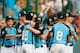 SOUTH WILLAMSPORT, PA - AUGUST 25: Jake Rucker #18 and Luke Brown #14 of the Southeast team from Goodlettsville, Tennessee celebrate after defeating the West team from Petaluma, California
24-16 in extra innings during their Little League World Series game on August 25, 2012 in South Willamsport, Pennsylvania. (Photo by Rob Carr/Getty Images)
