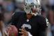 Aug 25, 2012; Oakland, CA, USA; Oakland Raiders quarterback Terrelle Pryor (6) rolls out during the game against the Detroit Lions at O.co Coliseum. Mandatory Credit: Kirby Lee/Image of Sport-US PRESSWIRE