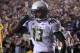 BERKELEY, CA - NOVEMBER 13: Cliff Harris #13 of the Oregon Ducks celebrates after he returned a punt for a touchdown against the California Golden Bears at California Memorial Stadium on November 13, 2010 in Berkeley, California. (Photo by Ezra Shaw/Getty Images)
