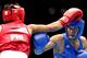 Barriga misses with a right-hand punch to the head of Kazakhstan’s Birzhan Zhakypov.