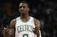 BOSTON, MA - MARCH 02: Jeff Green #8 of the Boston Celtics reacts to a call in the second half against the Phoenix Suns on March 2, 2011 at the TD Garden in Boston, Massachusetts. The Celtics defeated the Suns 115-103. NOTE TO USER: User expressly acknowledges and agrees that, by downloading and/or using this Photograph, User is consenting to the terms and conditions of the Getty Images License Agreement. (Photo by Elsa/Getty Images)