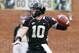 Nov 26, 2011; Winston-Salem, NC, USA; Wake Forest Demon Deacons quarterback Tanner Price (10) looks to pass the ball during the first quarter against the Vanderbilt Commodores at BB&T Field. Mandatory Credit: Jeremy Brevard-US PRESSWIRE