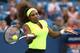 MASON, OH - AUGUST 14: Serena Williams hits a forehand against Eleni Daniilidou of Greece during day four of the Western & Southern Open at Lindner Family Tennis Center on August 14, 2012 in Mason, Ohio. (Photo by Nick Laham/Getty Images)