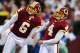 LANDOVER, MD - NOVEMBER 20: Graham Gano #4 and Sav Rocca #6 of the Washington Redskins watch as a field goal attempt by Gano misses in overtime against the Dallas Cowboys at FedEx Field on November 20, 2011 in Landover, Maryland. (Photo by Scott Cunningham/Getty Images)