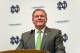 Feb. 1, 2012; South Bend, IN, USA; Notre Dame Fighting Irish head coach Brian Kelly speaks at a press conference for national signing day at the Guglielmnio Athletics Complex. Mandatory Credit: Matt Cashore-US PRESSWIRE