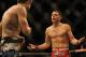 February 4, 2012; Las Vegas, NV, USA; UFC fighter Carlos Condit (left) fights against Nick Diaz (right) during UFC 143 at the Mandalay Bay Events Center. Carlos Codit defeated Nick Diaz. Mandatory Credit: Kelvin Kuo-US PRESSWIRE