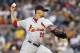 PITTSBURGH, PA - AUGUST 27: Kyle Lohse #26 of the St. Louis Cardinals pitches against the Pittsburgh Pirates during the game on August 27, 2012 at PNC Park in Pittsburgh, Pennsylvania. (Photo by Justin K. Aller/Getty Images)