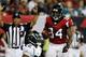 ATLANTA, GA - DECEMBER 15: Roddy White #84 of the Atlanta Falcons reacts after he caught a 6-yard touchdown reception in the second quarter against the Jacksonville Jaguars at the Georgia Dome on December 15, 2011 in Atlanta, Georgia. (Photo by Kevin C. Cox/Getty Images)