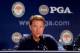 KIAWAH ISLAND, SC - AUGUST 08: U.S. Ryder Cup Captain Davis Love III speaks during a press conference during a practice round of the 94th PGA Championship at the Ocean Course on August 8, 2012 in Kiawah Island, South Carolina. (Photo by David Cannon/Getty Images)