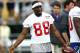 Jul 28, 2012; Albany, NY, USA; New York Giants wide receiver Hakeem Nicks (88) during training camp at University Field at SUNY Albany. Mandatory Credit: Mark L. Baer-US PRESSWIRE