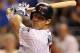KANSAS CITY, MO - JULY 10: American League All-Star Joe Mauer #7 of the Minnesota Twins hits a single in the ninth inning during the 83rd MLB All-Star Game at Kauffman Stadium on July 10, 2012 in Kansas City, Missouri. (Photo by Jonathan Daniel/Getty Images)