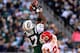 EAST RUTHERFORD, NJ - DECEMBER 11: Plaxico Burress #17 of the New York Jets catches the ball over Brandon Flowers #24 of the Kansas City Chiefs at MetLife Stadium on December 11, 2011 in East Rutherford, New Jersey. (Photo by Chris Trotman/Getty Images)