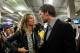 INDIANAPOLIS, IN - FEBRUARY 05: Tom Brady #12 of the New England Patriots chats with his wife Gisele Bundchen speak in the press conference area after the Patriots lost 21-17 against the New York Giants during Super Bowl XLVI at Lucas Oil Stadium on February 5, 2012 in Indianapolis, Indiana. (Photo by Rob Carr/Getty Images)