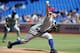 TORONTO, CANADA - AUGUST 18: Roy Oswalt #44 of the Texas Rangers delivers a pitch during MLB game action against the Toronto Blue Jays August 18, 2012 at Rogers Centre in Toronto, Ontario, Canada. (Photo by Brad White/Getty Images)