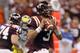NEW ORLEANS, LA - JANUARY 03: Logan Thomas #3 of the Virginia Tech Hokies looks to pass as he rolls out of the pocket against the Michigan Wolverines during the Allstate Sugar Bowl at Mercedes-Benz Superdome on January 3, 2012 in New Orleans, Louisiana. (Photo by Matthew Stockman/Getty Images)