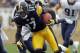PITTSBURGH, PA - DECEMBER 24: Mike Wallace #17 of the Pittsburgh Steelers runs after the catch against the St. Louis Rams during the game on December 24, 2011 at Heinz Field in Pittsburgh, Pennsylvania. The Steelers won 27-0. (Photo by Justin K. Aller/Getty Images)