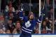 UNIONDALE, NY - JANUARY 24: Clarke MacArthur #16 of the Toronto Maple Leafs celebrates his second-period goal against the New York Islanders on January 24, 2012 at Nassau Coliseum in Uniondale, New York. (Photo by Jim McIsaac/Getty Images)