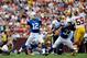 LANDOVER, MD - AUGUST 25: Andrew Luck #12 of the Indianapolis Colts throws a pass against the Washington Redskins during a preseason game at FedExField on August 25, 2012 in Landover, Maryland. (Photo by Patrick McDermott/Getty Images)