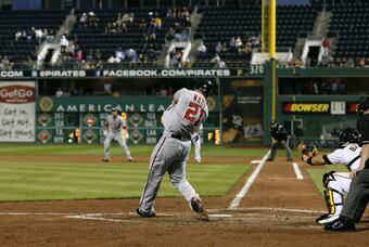The well-traveled Xavier Nady will be the next in line to try to take over in left field for the Giants.