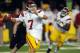 EUGENE, OR - NOVEMBER 19: Quarterback Matt Barkley #7 of the USC Trojans throws a pass in the fourth quarter of the game against the Oregon Ducks at Autzen Stadium on November 19, 2011 in Eugene, Oregon. Barkley was 26 of 34 for 323 yards and 4 touchdowns as USC won the game 38-35. (Photo by Steve Dykes/Getty Images)