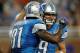 DETROIT, MI - AUGUST 30: Calvin Johnson #81 of the Detroit Lions celebrates a first quarter touchdown with Matthew Stafford #9 while playing the Buffalo Bills during a pre season game at Ford Field on August 30, 2012 in Detroit, Michigan. (Photo by Gregory Shamus/Getty Images)