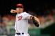 WASHINGTON, DC - AUGUST 21: Stephen Strasburg #37 of the Washington Nationals throws a pitch against the Atlanta Braves at Nationals Park on August 21, 2012 in Washington, DC. (Photo by Patrick McDermott/Getty Images)