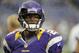MINNEAPOLIS, MN - AUGUST 24: Adrian Peterson #28 of the Minnesota Vikings looks on before the game against the San Diego Chargers on August 24, 2012 at Mall of America Field at the Hubert H. Humphrey Metrodome in Minneapolis, Minnesota. (Photo by Hannah Foslien/Getty Images)