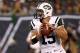 EAST RUTHERFORD, NJ - AUGUST 26: Tim Tebow #15 of the New York Jets plays against the Carolina Panthers during their preseason game at MetLife Stadium on August 26, 2012 in East Rutherford, New Jersey. (Photo by Jeff Zelevansky/Getty Images)
