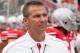 Sept 1, 2012; Columbus, OH, USA; Ohio State Buckeyes head coach Urban Meyer before the game against the Miami Redhawks at Ohio Stadium. Mandatory Credit: Rob Leifheit-US PRESSWIRE