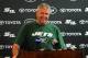 July 28, 2012; Cortland, NY, USA; New York Jets head coach Rex Ryan speaks with the media following the second day of training camp at SUNY Cortland. Mandatory Credit: Rich Barnes-US PRESSWIRE