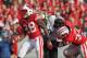 MADISON, WI - NOVEMBER 05: Montee Ball #28 of the Wisconsin Badgers scores a touchdwon as teammate Bradie Ewing #34 blocks Dwayne Beckford #3 of the Purdue Boilermakers at Camp Randall Stadium on November 5, 2011 in Madison Wisconsin. (Photo by Jonathan Daniel/Getty Images)