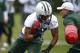 FLORHAM PARK, NJ - MAY 04: Jordan White #17 of the New York Jets works out during the Jets Rookie Minicamp on May 4, 2012 in Florham Park, New Jersey. (Photo by Jeff Zelevansky/Getty Images)
