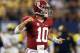 ARLINGTON, TX - SEPTEMBER 01: AJ McCarron #10 of the Alabama Crimson Tide reacts after a touchdown against the Michigan Wolverines at Cowboys Stadium on September 1, 2012 in Arlington, Texas. (Photo by Ronald Martinez/Getty Images)
