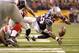 INDIANAPOLIS, IN - FEBRUARY 05: Saftey James Ihedigbo #44 of the New England Patriots attempts to go after a loose ball from the New York Giants during Super Bowl XLVI at Lucas Oil Stadium on February 5, 2012 in Indianapolis, Indiana. (Photo by Jamie Squire/Getty Images)