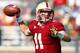 CHESTNUT HILL, MA - SEPTEMBER 01: Chase Rettig #11 of the Boston College Eagles throws a pass against the Miami Hurricanes during the game on September 1, 2012 at Alumni Stadium in Chestnut Hill, Massachusetts. (Photo by Jared Wickerham/Getty Images)