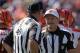 DENVER, CO - SEPTEMBER 18: Umpire Rich Hall #49 and referee Ed Hochuli #85 over see the action between the Cincinnati Bengals and the Denver Broncos at Sports Authority Field at Mile High on September 18, 2011 in Denver, Colorado. The Broncos defeated the Bengals 24-22. (Photo by Doug Pensinger/Getty Images)