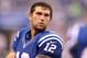 INDIANAPOLIS, IN - AUGUST 30: Andrew Luck #12 of the Indianapolis Colts watches the action during the game against the Cincinnati Bengals at Lucas Oil Stadium on August 30, 2012 in Indianapolis, Indiana. (Photo by Andy Lyons/Getty Images)