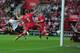 SOUTHAMPTON, ENGLAND - SEPTEMBER 02: Robin Van Persie of Manchester United scores his second goal during the Barclays Premier League match between Southampton and Manchestrer United at St Mary's Stadium on September 2, 2012 in Southampton, England. (Photo by Jamie McDonald/Getty Images)