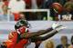 ATLANTA, GA - AUGUST 16: Julio Jones #11 of the Atlanta Falcons nearly pulls in this reception against Nate Clements #22 of the Cincinnati Bengals at Georgia Dome on August 16, 2012 in Atlanta, Georgia. (Photo by Kevin C. Cox/Getty Images)