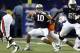 Nov 13, 2010; Atlanta, GA, USA; Auburn Tigers quarterback Kiehl Frazier (10) gets sacked during the second half at the Georgia Dome. Clemson defeated Auburn 26-19. Mandatory Credit: Josh D. Weiss-US PRESSWIRE