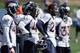 ENGLEWOOD, CO - JULY 28: (L-R) Defensive backs Kyle McCarthy #34, Cassius Vaughn #41, Champ Bailey #24 and Nate Jones #33 of the Denver Broncos takes part in training camp at the Paul D. Bowlen Memorial Broncos Centre at Dove Valley on July 28, 2011 in Englewood, Colorado. (Photo by Doug Pensinger/Getty Images)