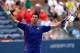 NEW YORK, NY - SEPTEMBER 02: Novak Djokovic of Serbia reacts after winning his men's singles third round match against Julien Benneteau of France on Day Seven of the 2012 US Open at USTA Billie Jean King National Tennis Center on September 2, 2012 in the Flushing neighborhood of the Queens borough of New York City. (Photo by Cameron Spencer/Getty Images)