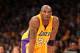 LOS ANGELES, CA - MAY 18: Kobe Bryant #24 of the Los Angeles Lakers waits for play to begin in the game against the Oklahoma City Thunder in Game Three of the Western Conference Semifinals in the 2012 NBA Playoffs on May at Staples Center on May 18, 2012 in Los Angeles, California. The Lakers won 99-96. NOTE TO USER: User expressly acknowledges and agrees that, by downloading and or using this photograph, User is consenting to the terms and conditions of the Getty Images License Agreement. (Photo by Stephen Dunn/Getty Images)