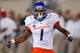 EAST LANSING, MI - AUGUST 31: Bryan Douglas #1 of the Boise State Broncos reacts after causing a third quarter fumble while playing the Michigan State Spartans at Spartan Stadium on August, 2010 in East Lansing, Michigan. Michigan State won the game 17-13. (Photo by Gregory Shamus/Getty Images)