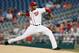 WASHINGTON, DC - SEPTEMBER 04: Edwin Jackson #33 of the Washington Nationals pitches to a Chicago Cubs batter during the first inning at Nationals Park on September 4, 2012 in Washington, DC. (Photo by Rob Carr/Getty Images)