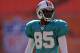Aug. 4, 2012; Miami, FL, USA; Miami Dolphins wide receiver Chad Johnson (85) during a scrimmage at Sun Life Stadium. Mandatory Credit: Steve Mitchell-US PRESSWIRE