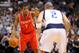 Apr 18, 2012; Dallas, TX, USA; Houston Rockets point guard Kyle Lowry (7) sets the play as Dallas Mavericks point guard Jason Kidd (2) defends during the third quarter at the American Airlines Center. The Mavericks defeated the Rockets 117-110. Mandatory Credit: Jerome Miron-US PRESSWIRE