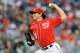 WASHINGTON, DC - JULY 21: John Lannan #31 of the Washington Nationals throws a pitch against the Atlanta Braves during a game at Nationals Park on July 21, 2012 in Washington, DC. (Photo by Patrick McDermott/Getty Images)